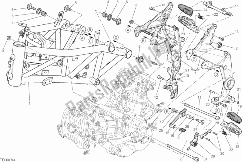 Toutes les pièces pour le Cadre du Ducati Multistrada 1200 S Pikes Peak 2014